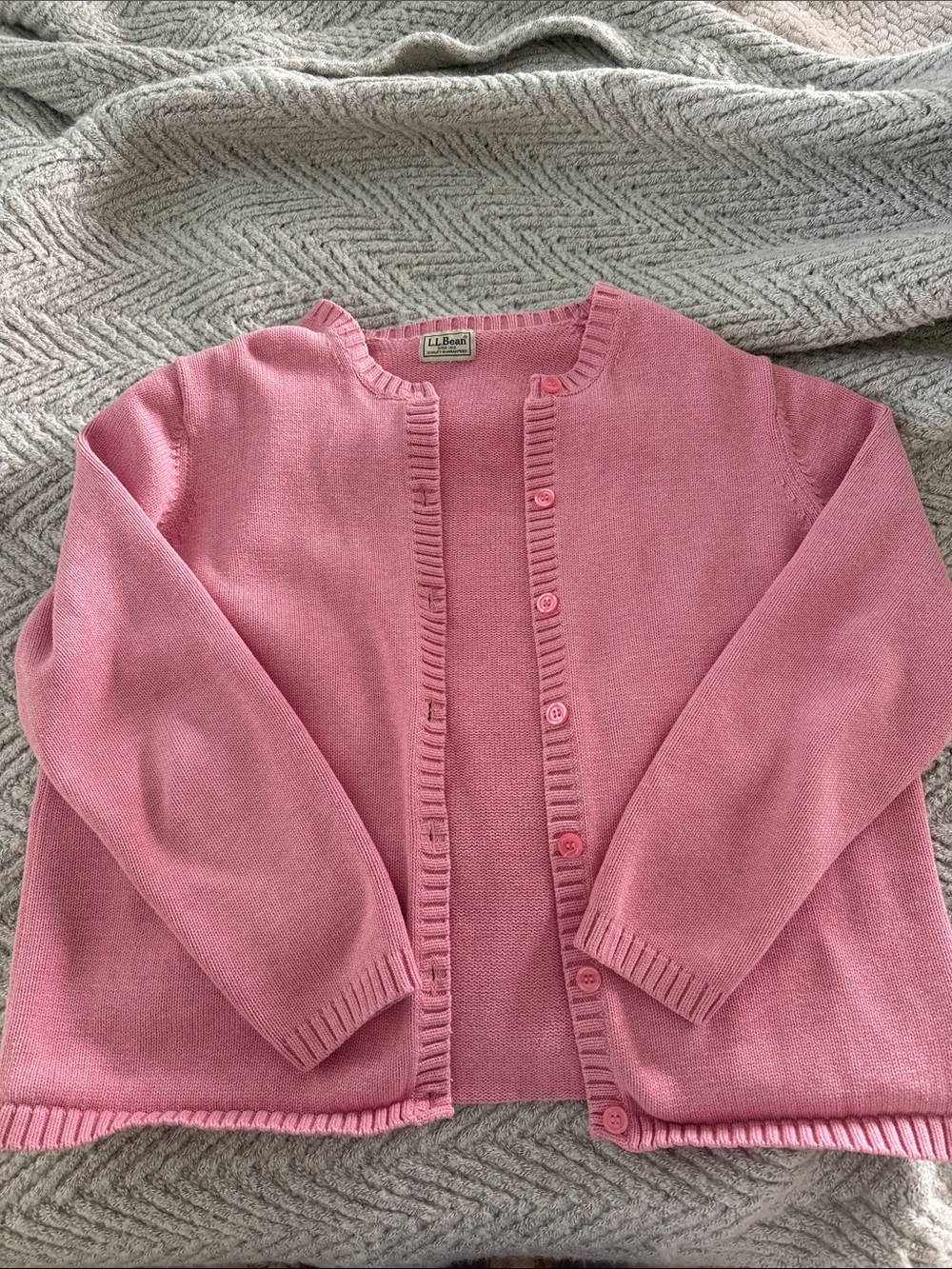 Vintage Pink L.L. Bean Knit Cardigan